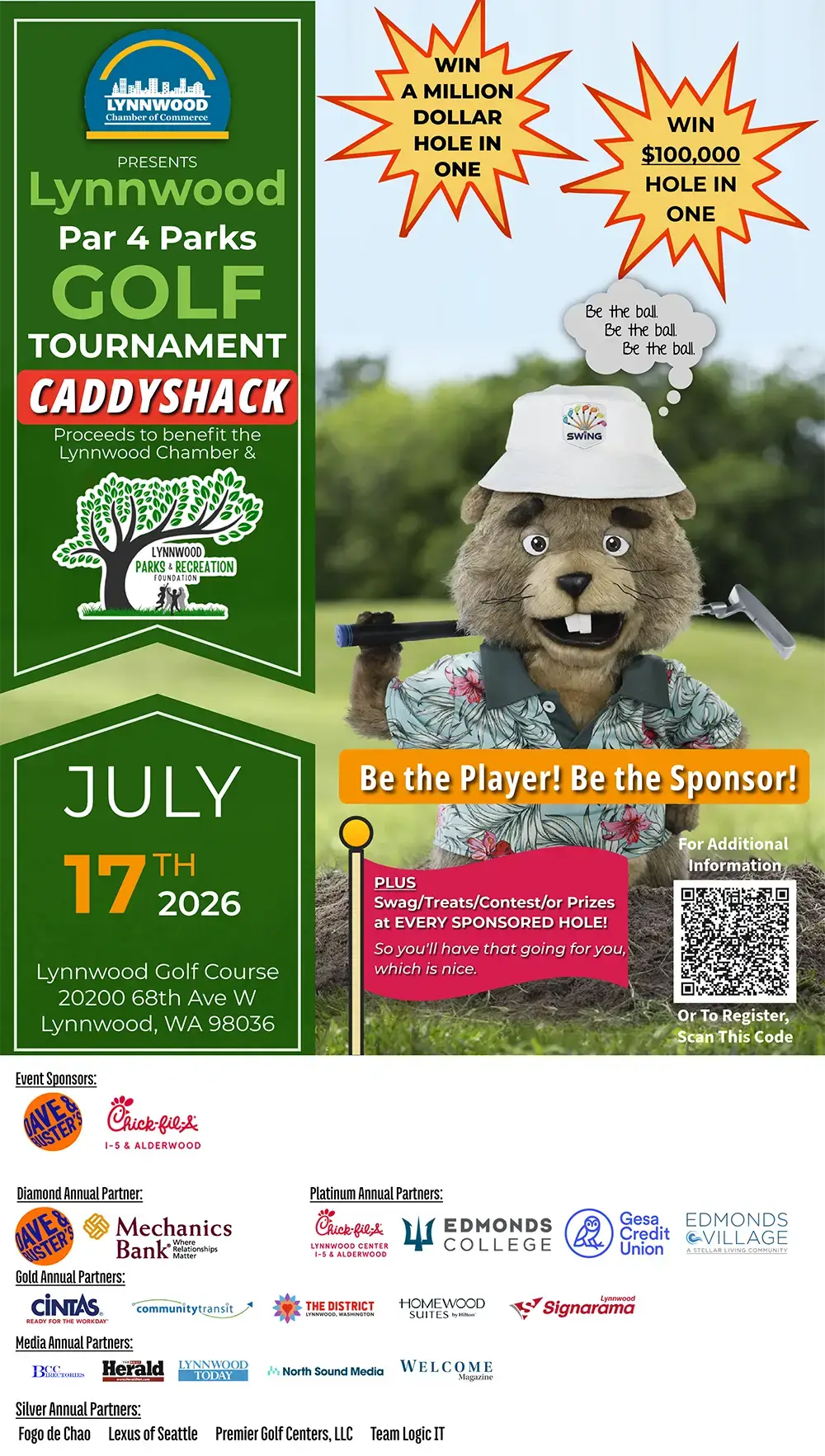 Lynnwood Par 4 Parks Golf Tournament flyer
